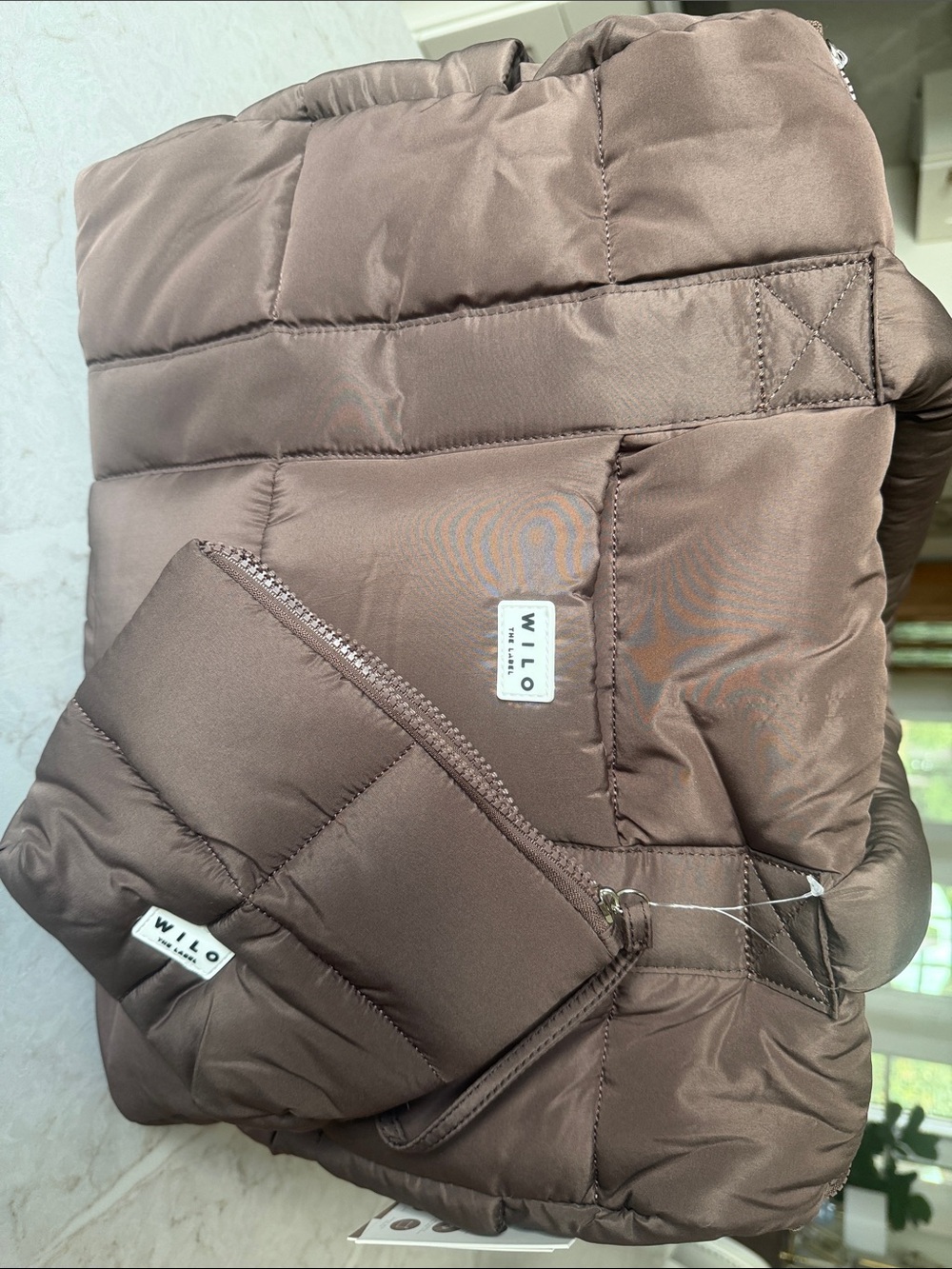 WILO Quilted Travel Tote Bag in Brown